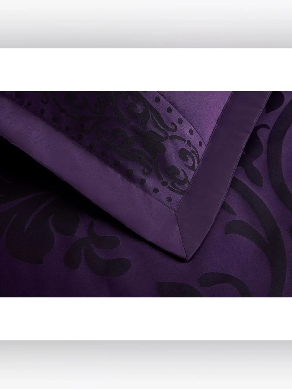 Purple Damask king 3 piece Comforter Set